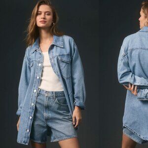 Anthropologie Pilcro 3x Relaxed Denim Shirt Jacket
